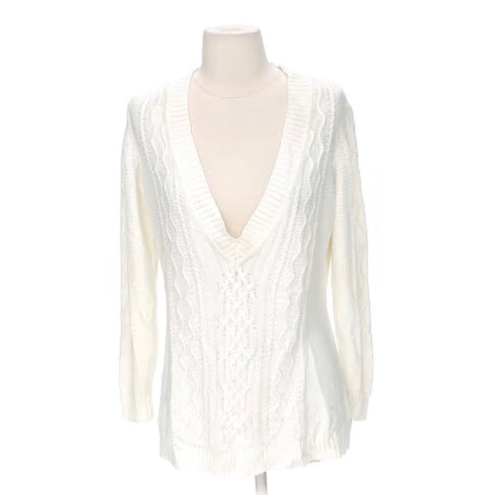 NY&C White Acrylic Knit Sweater ~ M